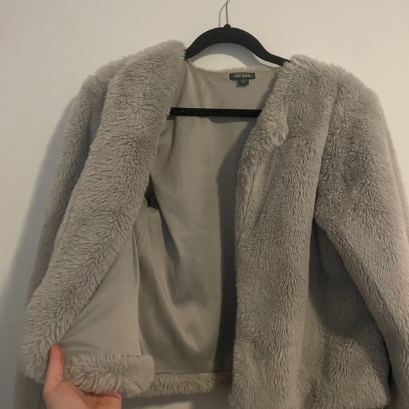 Wild Fable Gray Faux Fur Teddy Coat - Picture 3 of 4